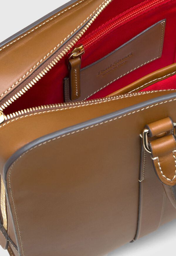 Paul Stuart Leather Contrast Stitch Briefcase, image 2
