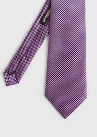 Paul Stuart Woven Silk Two Color Houndstooth Tie, thumbnail 3