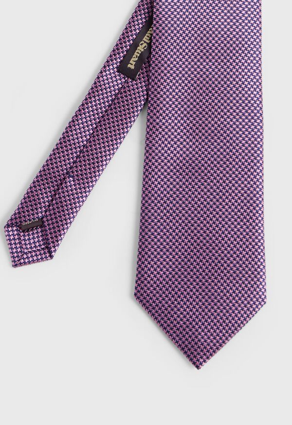 Paul Stuart Woven Silk Two Color Houndstooth Tie, image 1