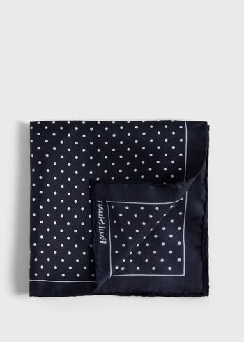 Paul Stuart Printed Silk Dot Pocket Square