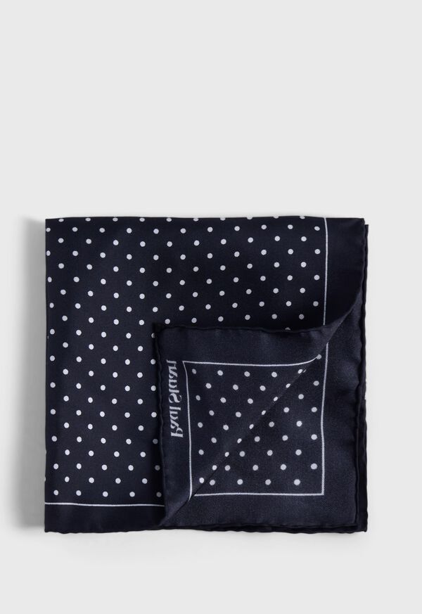 Paul Stuart Printed Silk Dot Pocket Square