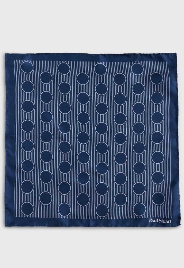 Paul Stuart Printed Silk Large Dot Pocket Square, image 2