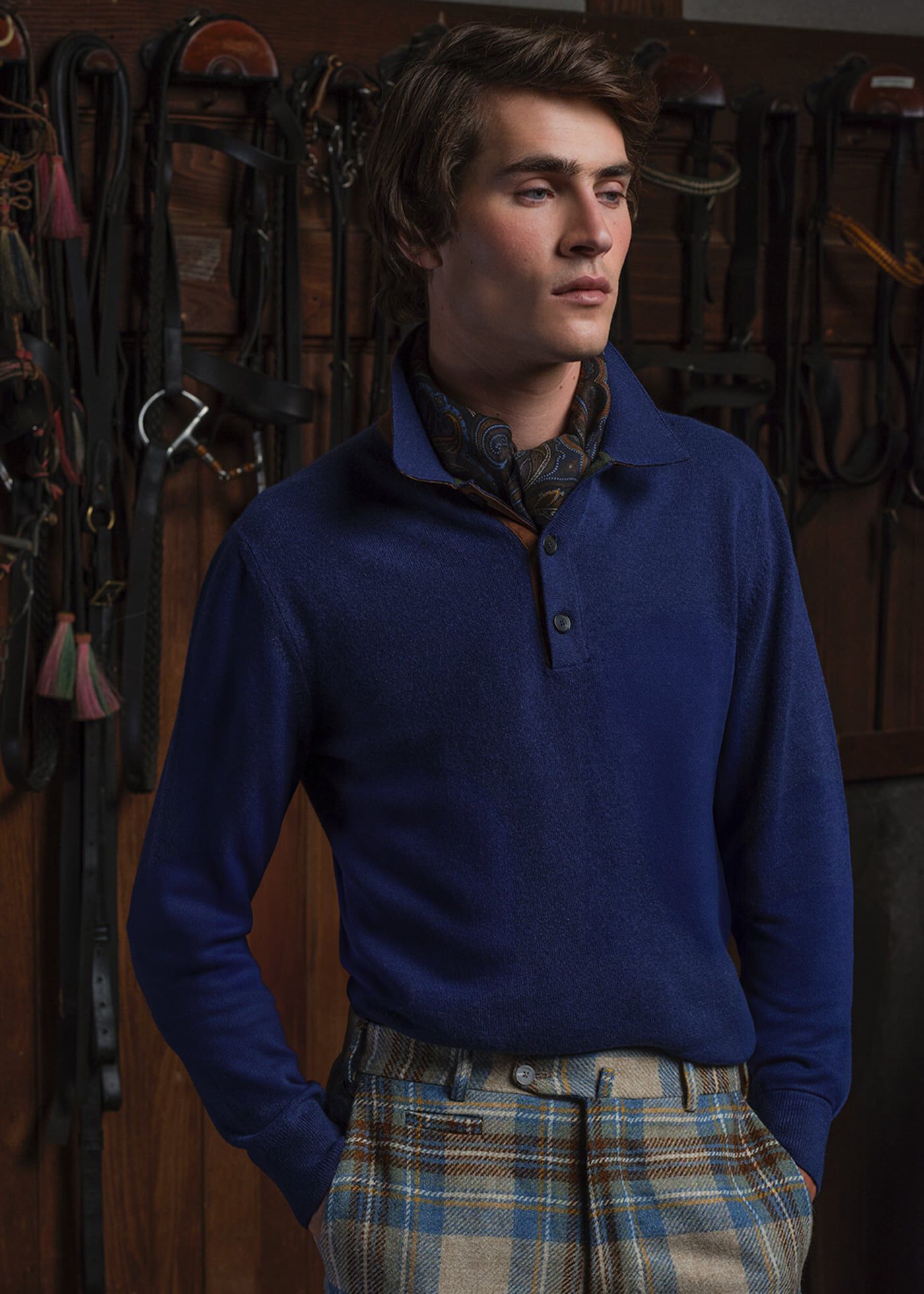 Cashmere long sleeve polo new arrivals