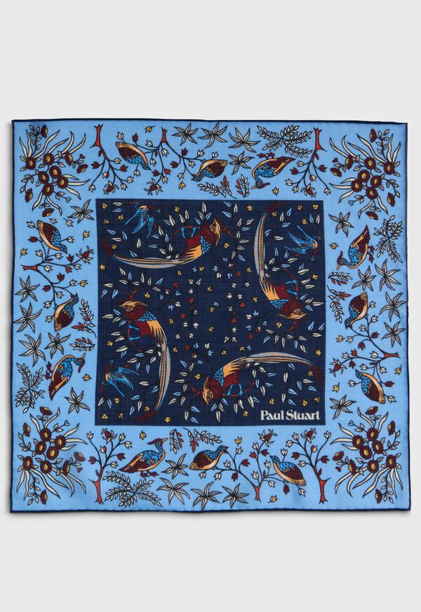 Paul Stuart Wool & Silk Forest Print Pocket Square, image 2