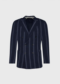 Paul Stuart Navy/White Deco Stripe Soft Jacket, thumbnail 1