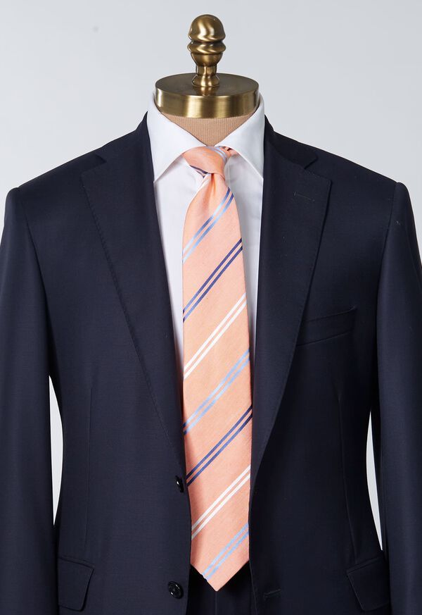 Paul Stuart Woven Silk & Linen Stripe Tie, image 2