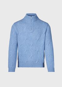Paul Stuart Cable Cashmere Quarter Zip Sweater, thumbnail 1