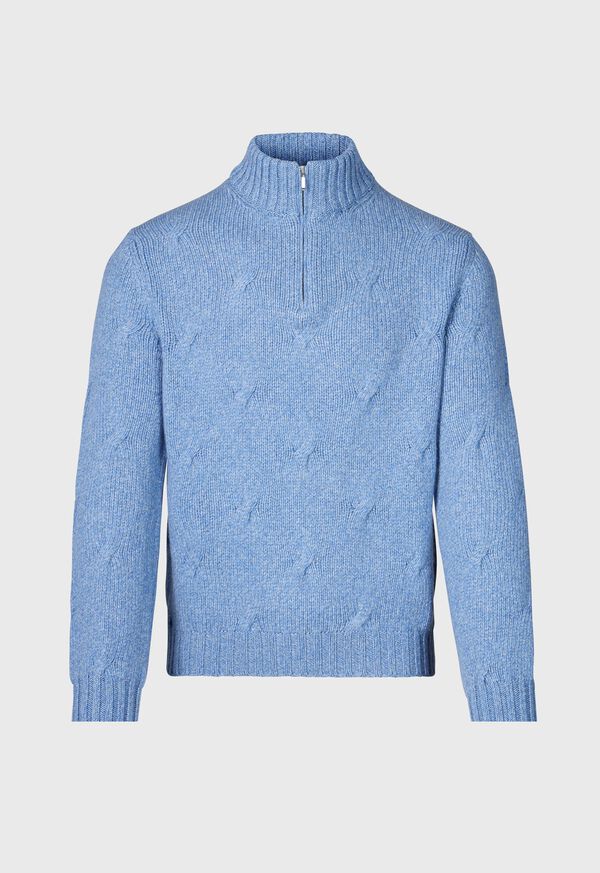 Paul Stuart Cable Cashmere Quarter Zip Sweater, image 1