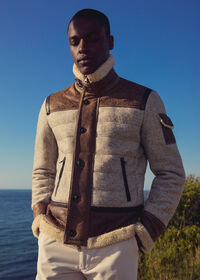 Paul Stuart Quilted Jacket with Suede & Shearling, thumbnail 2