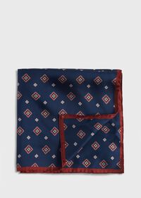 Paul Stuart Silk Medallion Print Pocket Square, thumbnail 1