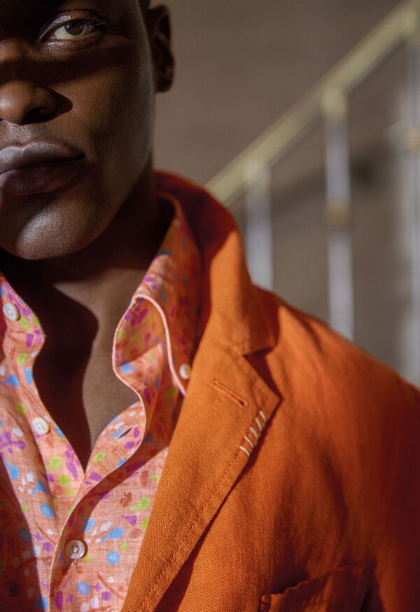 Paul Stuart Printed Linen Sport Shirt, image 2