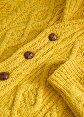 Paul Stuart Wool & Cashmere Aran Cable Knit Cardigan