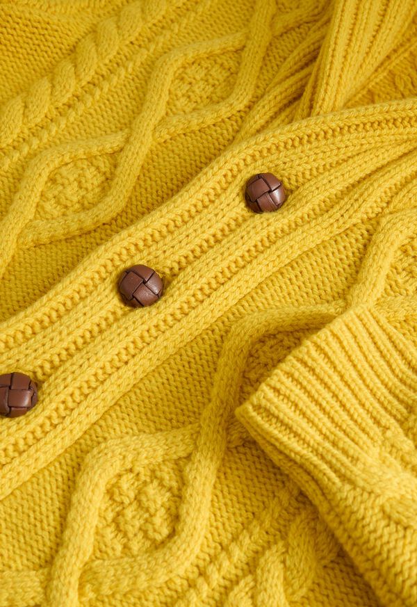 Paul Stuart Wool & Cashmere Aran Cable Knit Cardigan, image 2