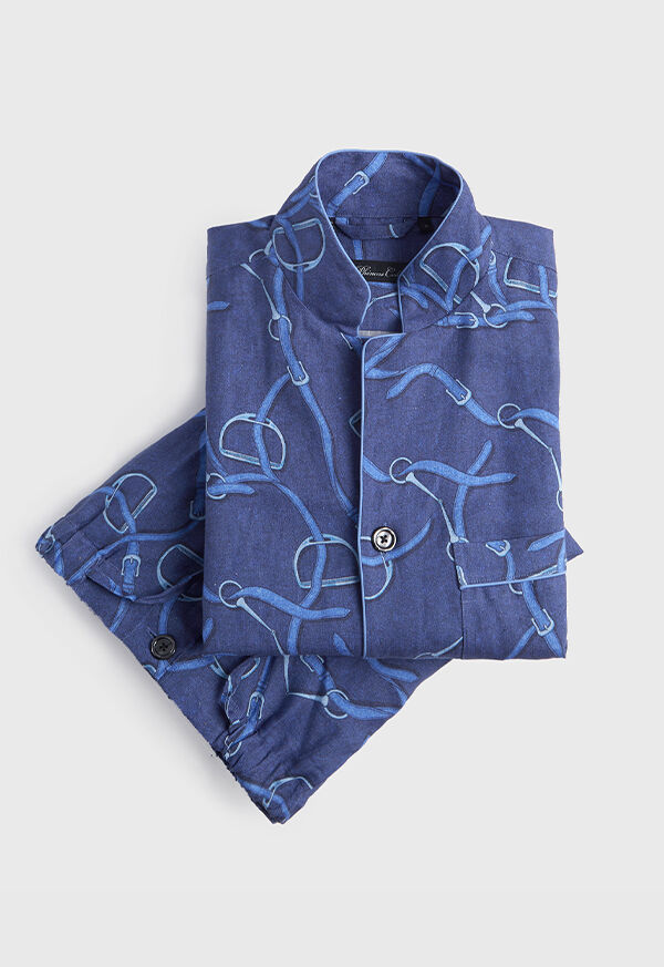Paul Stuart Linen Equestrian Print Pajama, image 1
