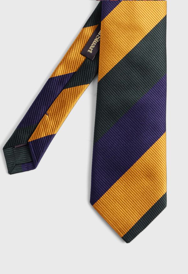 Paul Stuart Woven Silk Multi-Color Block Stripe Tie, image 1