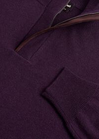 Paul Stuart Quarter Zip Sweater with Suede Trim, thumbnail 2