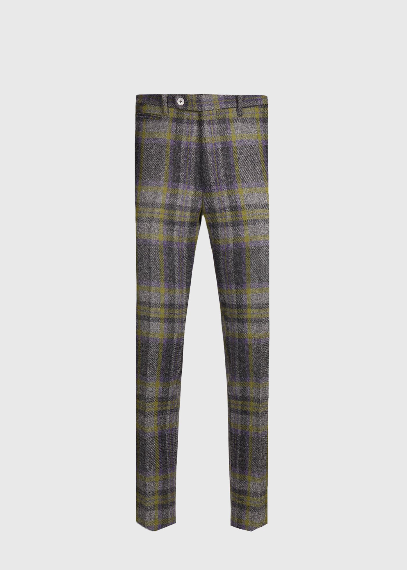 Shetland Wool Plaid Trouser