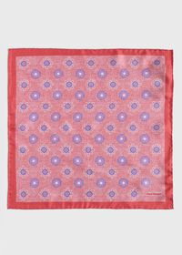 Paul Stuart Printed Silk Medallion Pocket Square, thumbnail 2