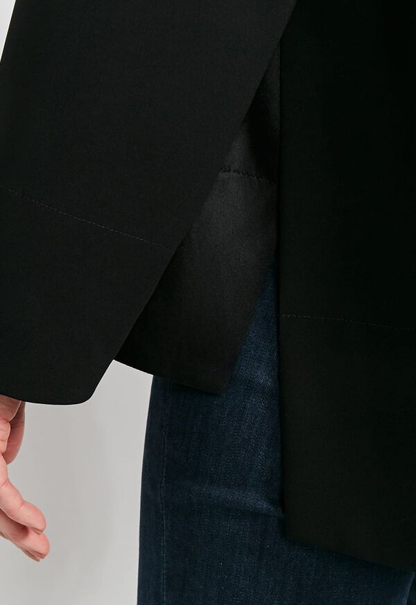 Paul Stuart Crepe Zip Front with Contrast Sleeves Top, image 3