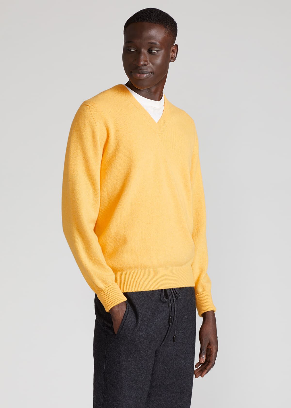 Classic Cashmere Double Ply V Neck Sweater