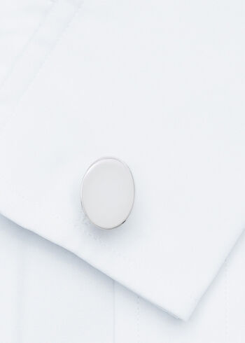 Paul Stuart Sterling Silver Polished Oval Cufflinks