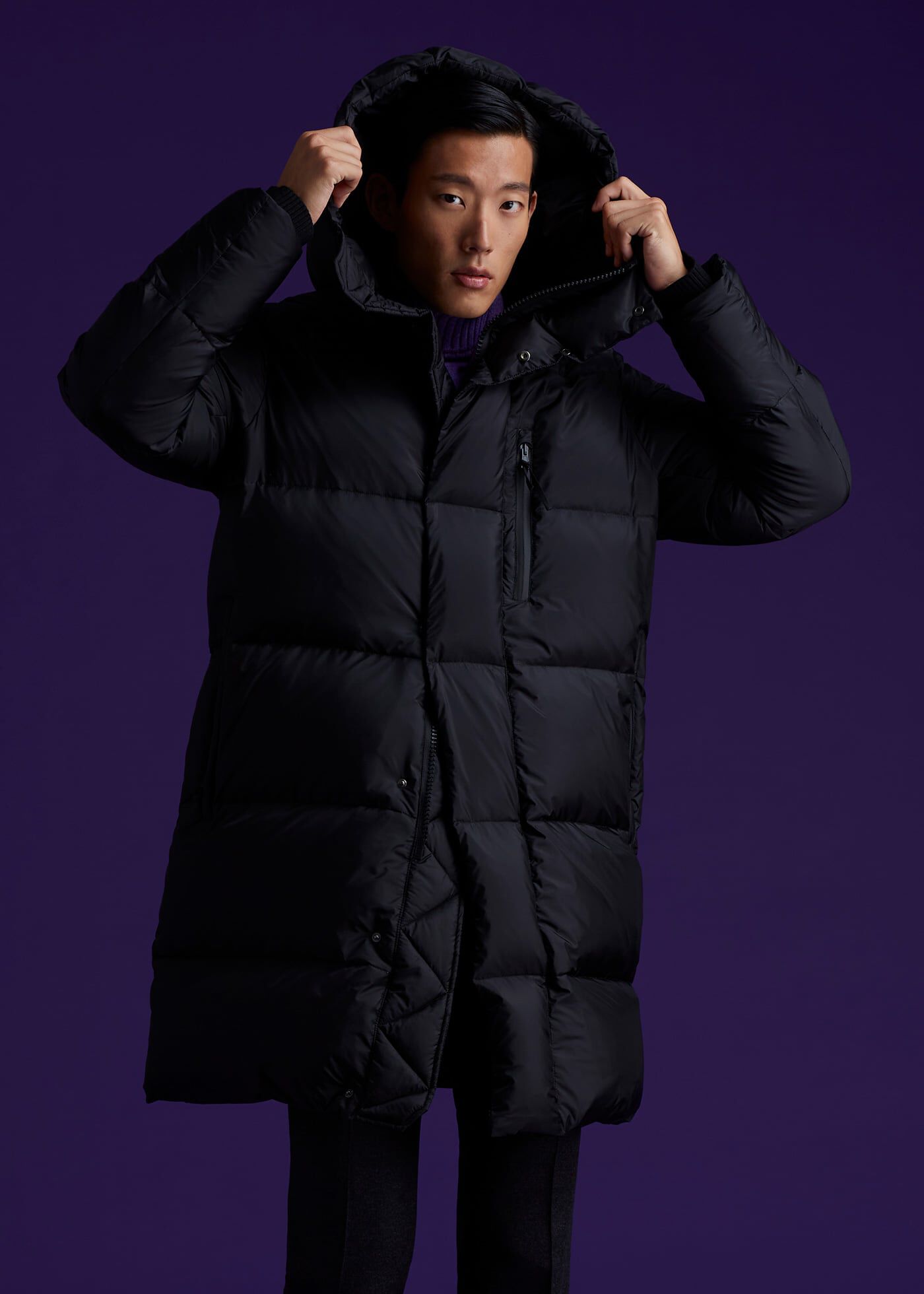 Black maxi deals hooded puffer