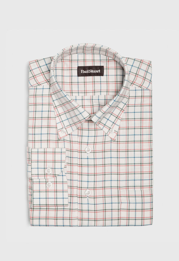 Paul Stuart Double Tattersall Flannel Sport Shirt, image 1