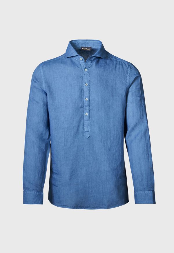 Paul Stuart Linen Half Placket Sport Shirt, image 1