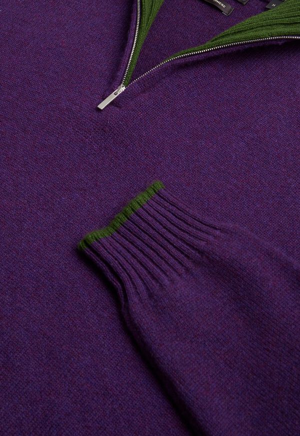 Paul Stuart Cashmere 1/4 Zip Sweater with Inside Contrast, image 2