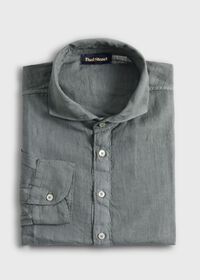 Paul Stuart Linen Half Placket Sport Shirt, thumbnail 2