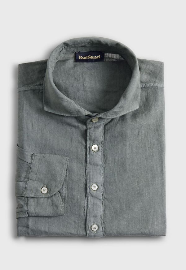 Paul Stuart Linen Half Placket Sport Shirt, image 2