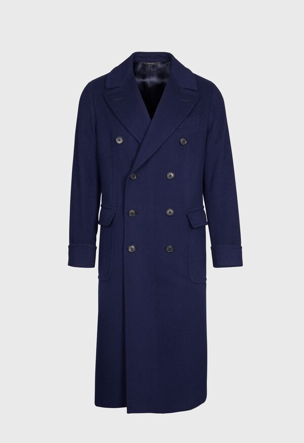 Paul Stuart Navy Double Breasted Military Coat, image 1