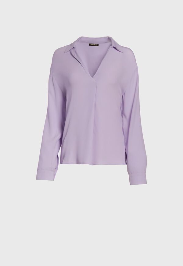 Paul Stuart Silk Blend V-Neck Blouse, image 1