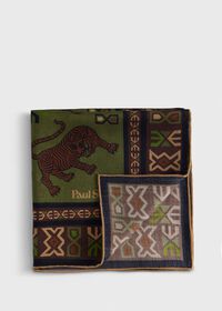 Paul Stuart Wool & Silk Tiger Print Pocket Square, thumbnail 1
