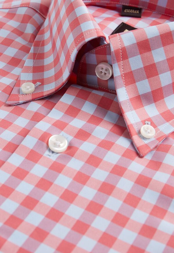 Paul Stuart Cotton Two Color Gingham Sport Shirt, image 2