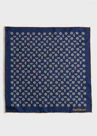 Paul Stuart Printed Silk Tossed Medallion Pocket Square, thumbnail 2