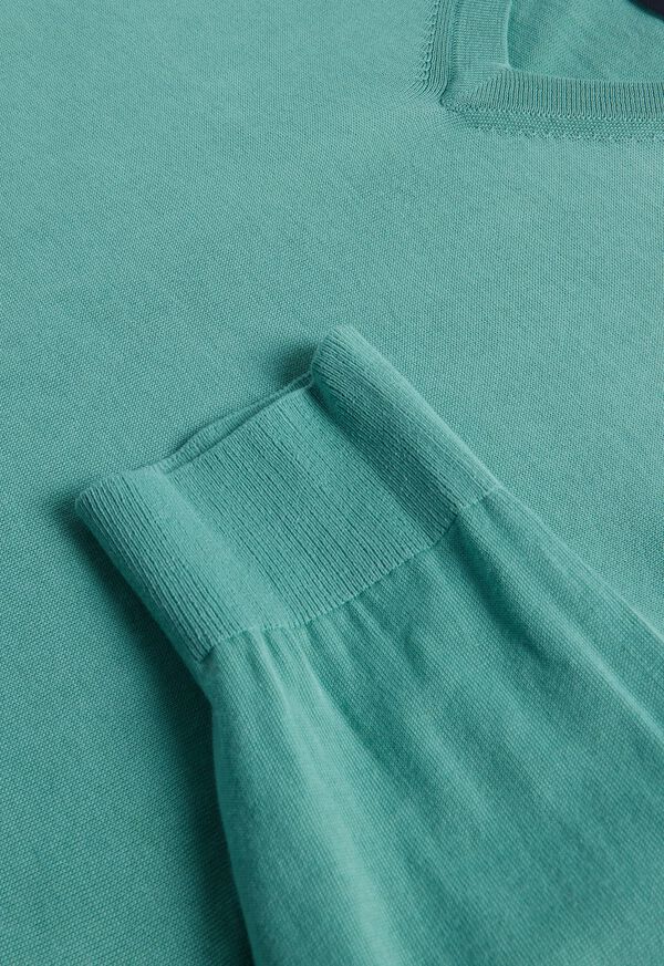 Paul Stuart Fine Gauge Cotton V-Neck Sweater, image 3