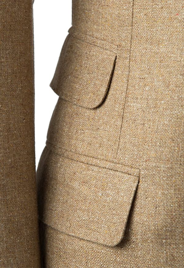 Paul Stuart Tan Silk Jacket with Ticket Pocket, image 3