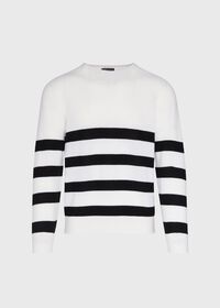 Paul Stuart Black and White Cashmere Stripe Sweater, thumbnail 1