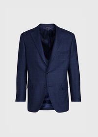 Paul Stuart Navy Plaid Cashmere Sport Jacket, thumbnail 1
