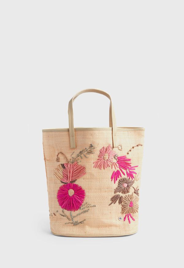 Paul Stuart Straw Floral Tote, image 1
