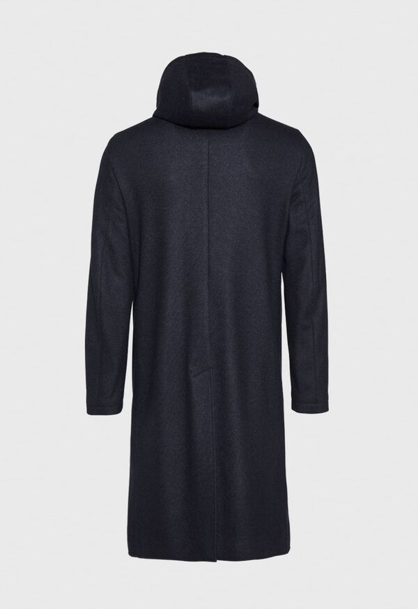 Paul Stuart Navy Long Hooded Coat, image 2
