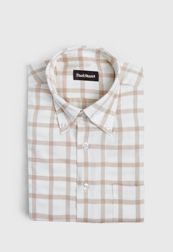Paul Stuart Windowpane Brushed Flannel Sport Shirt