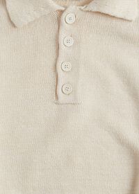 Paul Stuart Linen Knitted Short Sleeve Polo Shirt, thumbnail 2
