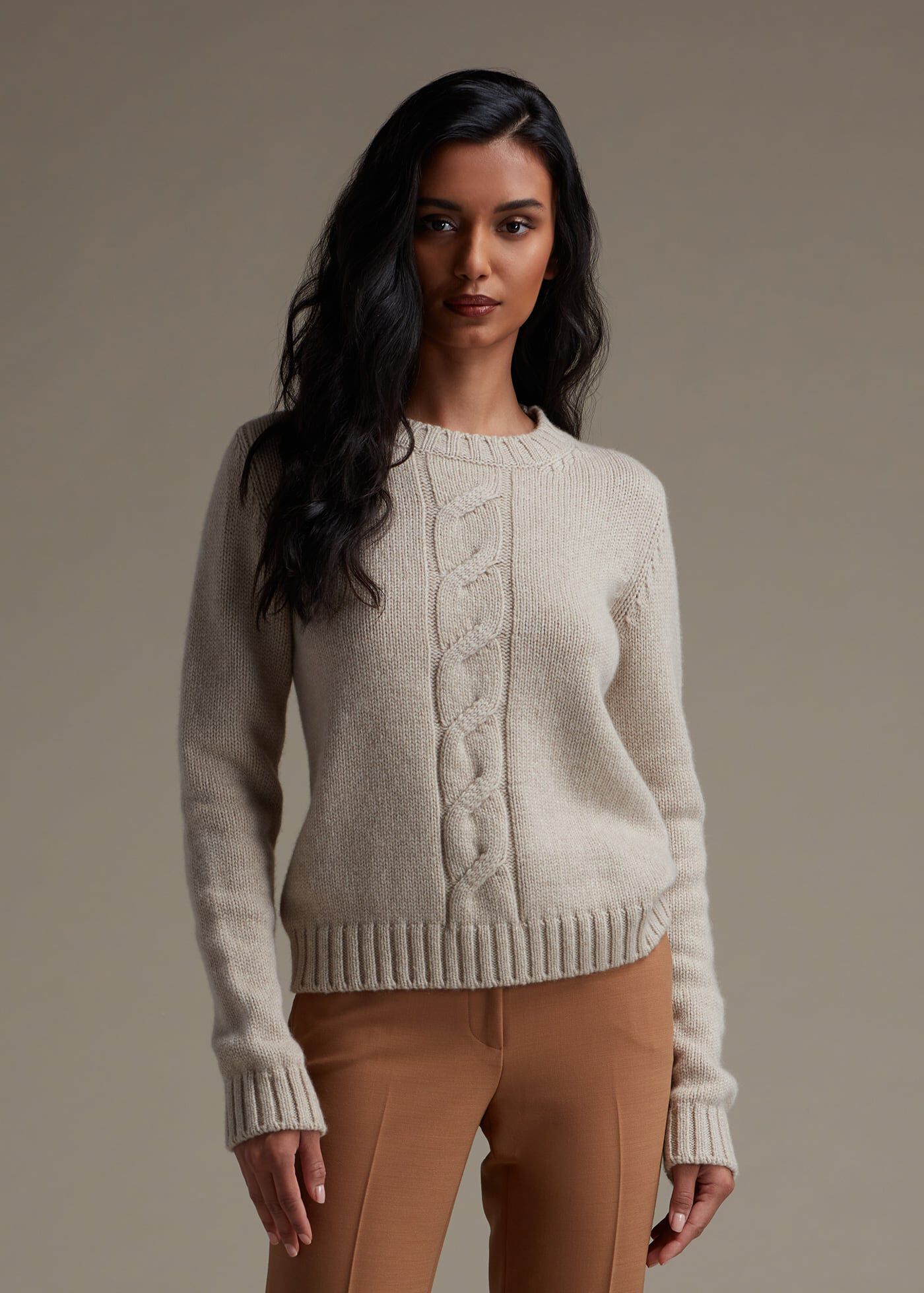 Wool Cashmere Cable Sweater
