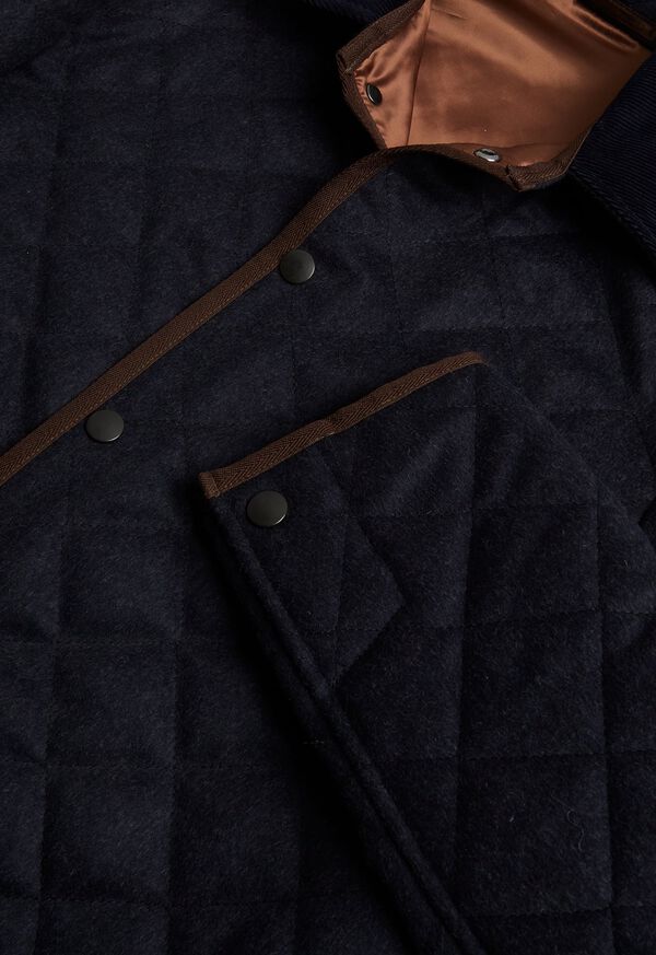 Paul Stuart Quilted Loden Barn Jacket with Corduroy Collar, image 2