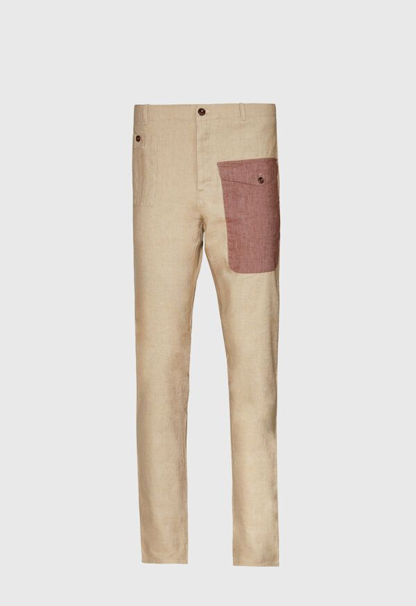 Paul Stuart Tan Contrast Envelope Pocket Pant, image 1