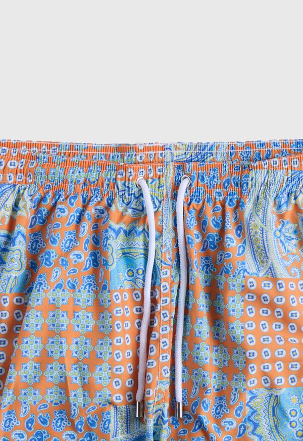 Paul Stuart Patchwork Print Swim Trunk, image 2