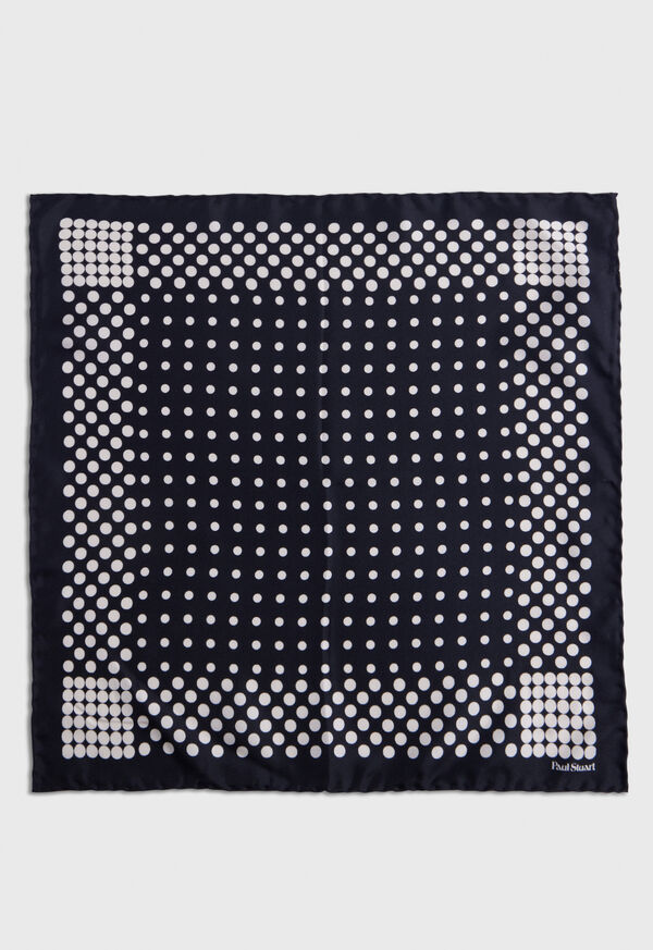 Paul Stuart Silk Twill Dot Pocket Square, image 4