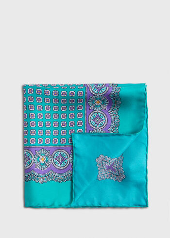 Paul Stuart Silk Twill Medallion Pocket Square